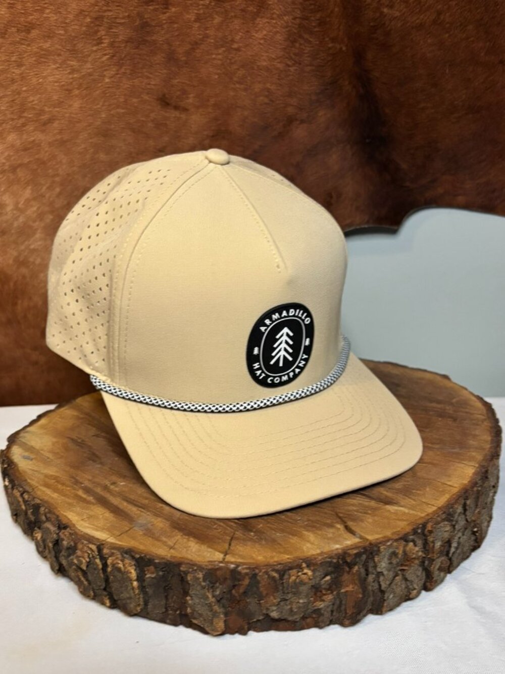 Armadillo Hat Company Tan Performance Rope Snapback Hat | Lightweight Outdoor
